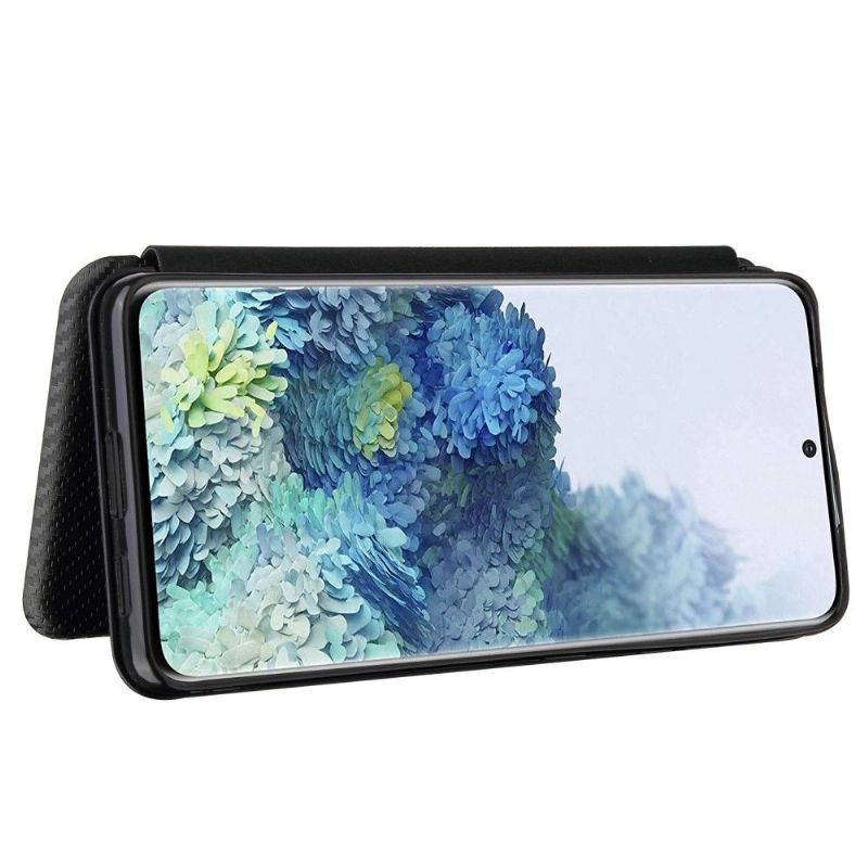 Housse Samsung Galaxy S21 Ultra 5G Simili Cuir Style Fibre de Carbone