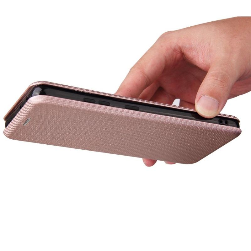 Housse Samsung Galaxy S21 Ultra 5G Simili Cuir Style Fibre de Carbone