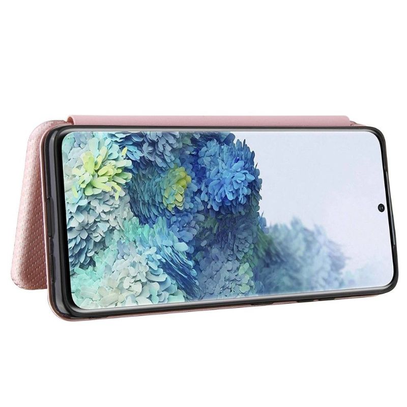 Housse Samsung Galaxy S21 Ultra 5G Simili Cuir Style Fibre de Carbone