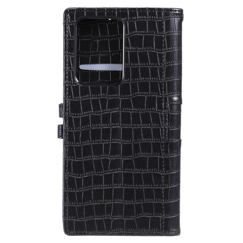 Housse Samsung Galaxy S21 Ultra 5G Style Cuir Effet Croco