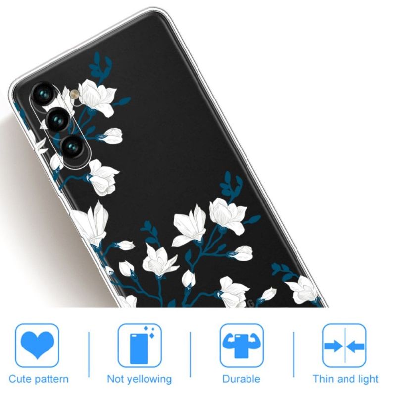 Coque Samsung Galaxy A13 5G fleurs blanches 2