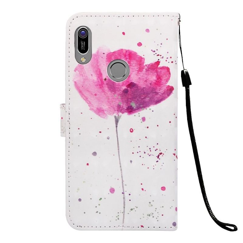 Huawei Y6 2019 - Housse à lanière Pink flower