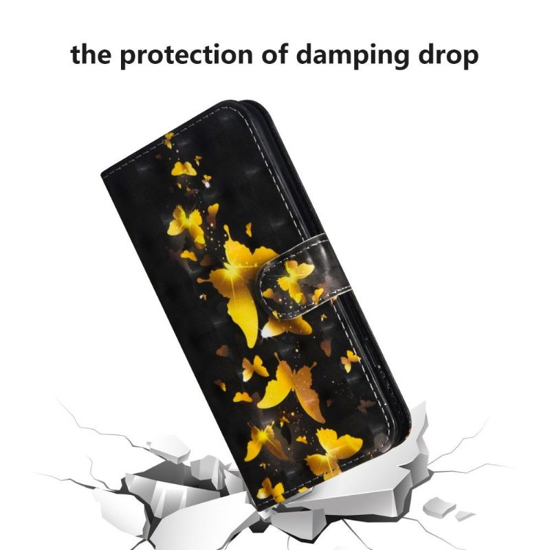 Huawei Y6 2019 - Housse Papillons Dorés