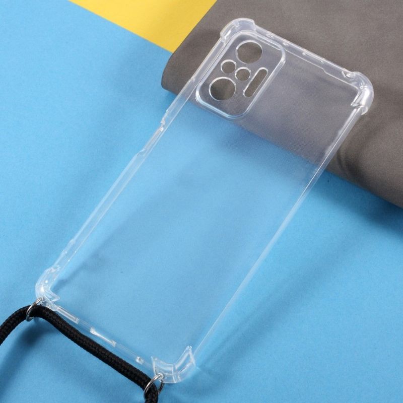 Coque Xiaomi Redmi Note 10 4G avec cordon bandoulière transparent