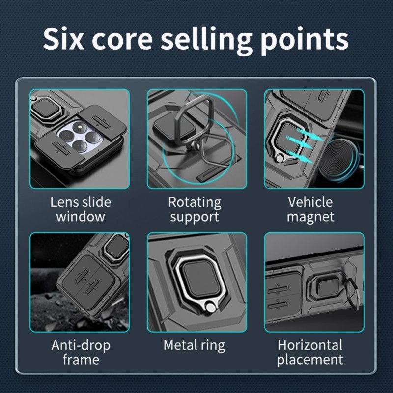 Coque Xiaomi Redmi Note 15 Pro 5G Ring Résistante avec Cache-Objectif