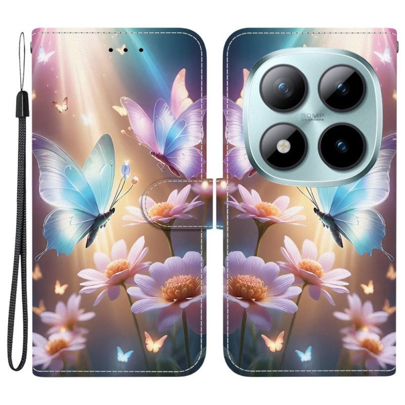Housse Papillon Floral pour Xiaomi Redmi Note 15 Pro 5G Papillon Floral