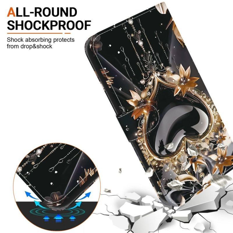 Housse Xiaomi Redmi Note 15 Pro 5G Cœur Noir et Or