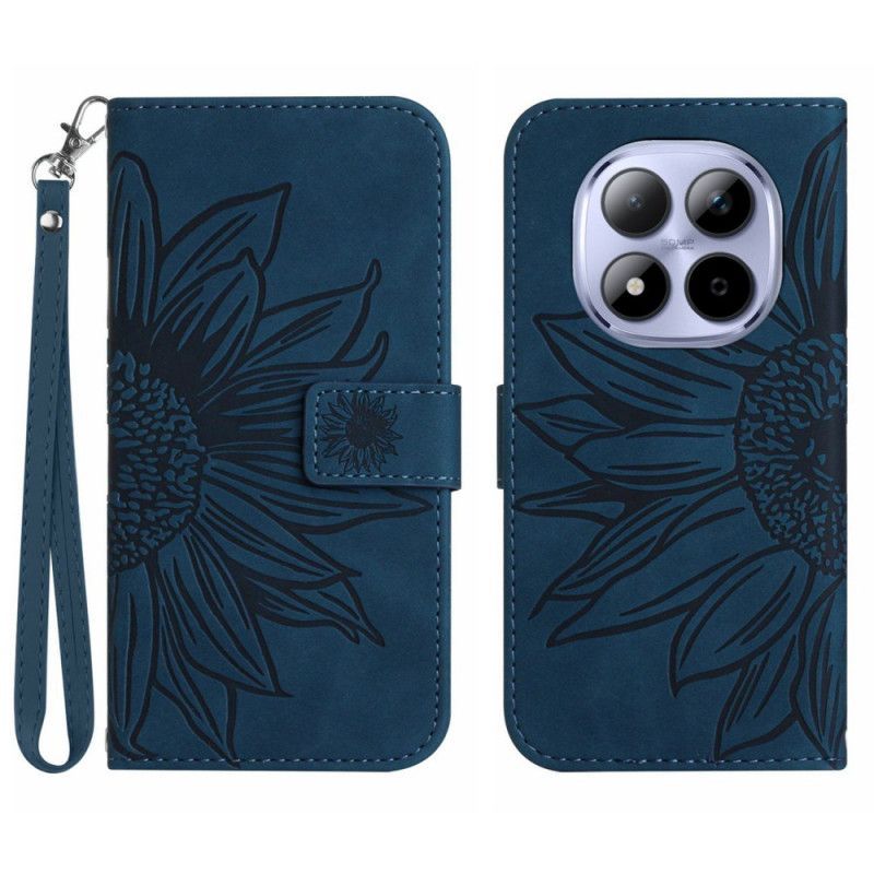 Housse Xiaomi Redmi Note 15 Pro 5G Empreinte Tournesol à Lanière