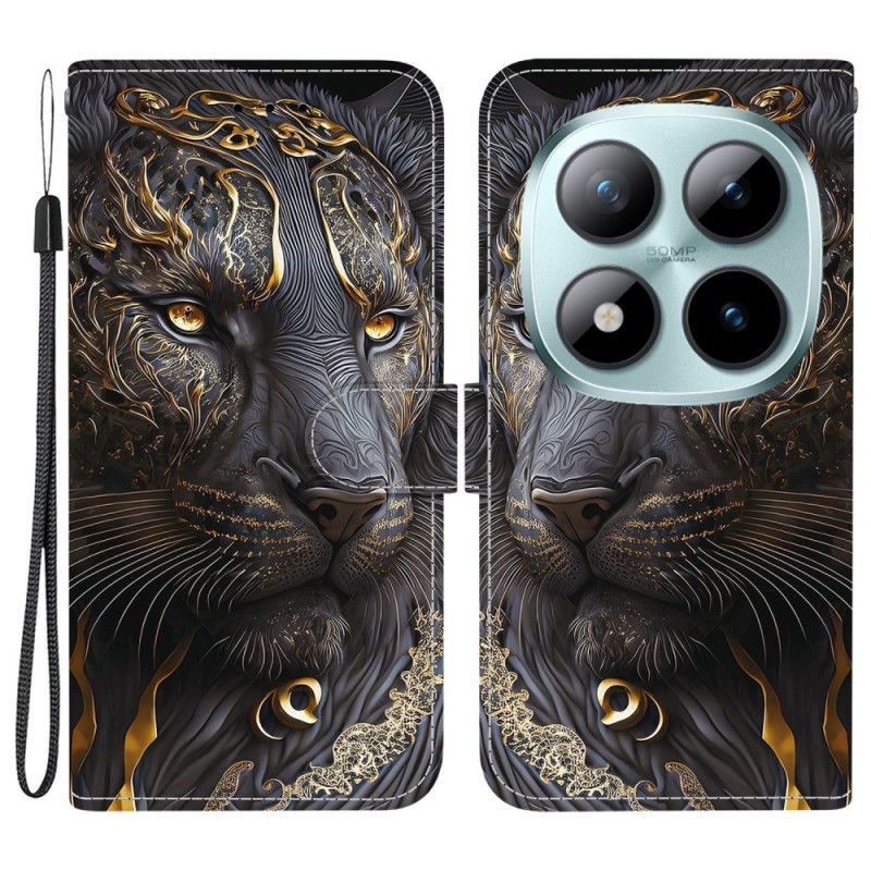 Housse Xiaomi Redmi Note 15 Pro 5G Lion Noir et Or