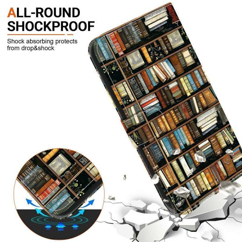 Housse Xiaomi Redmi Note 15 Pro 5G Motif Bibliothèque