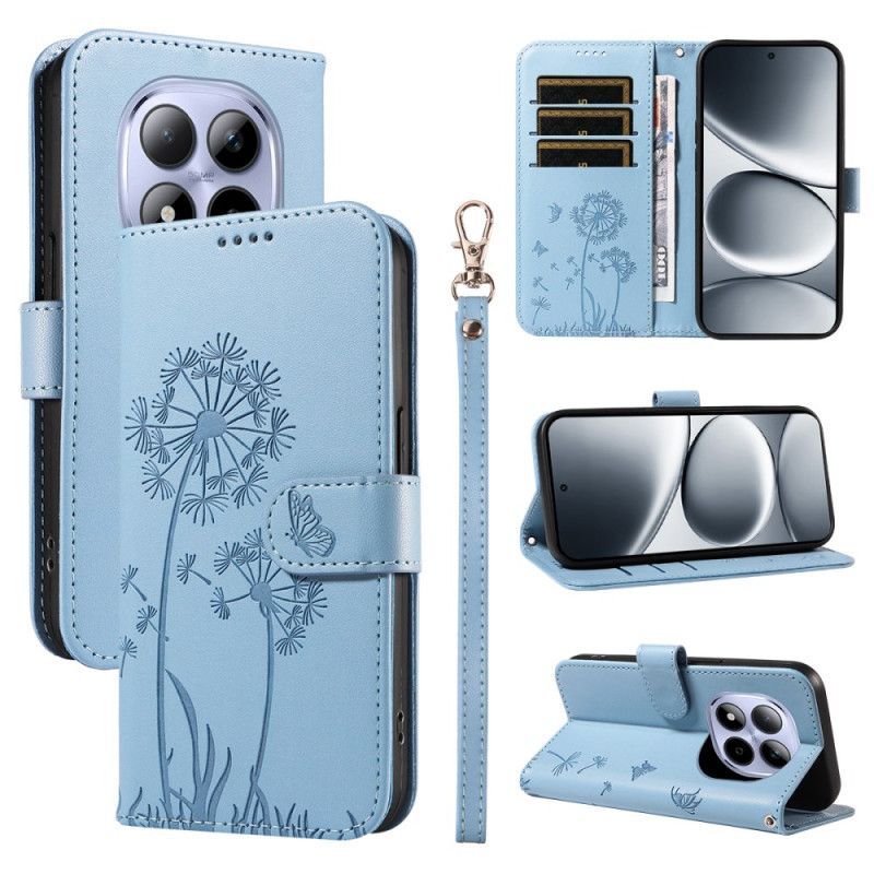 Housse Xiaomi Redmi Note 15 Pro 5G Motif Pissenlits à Lanière