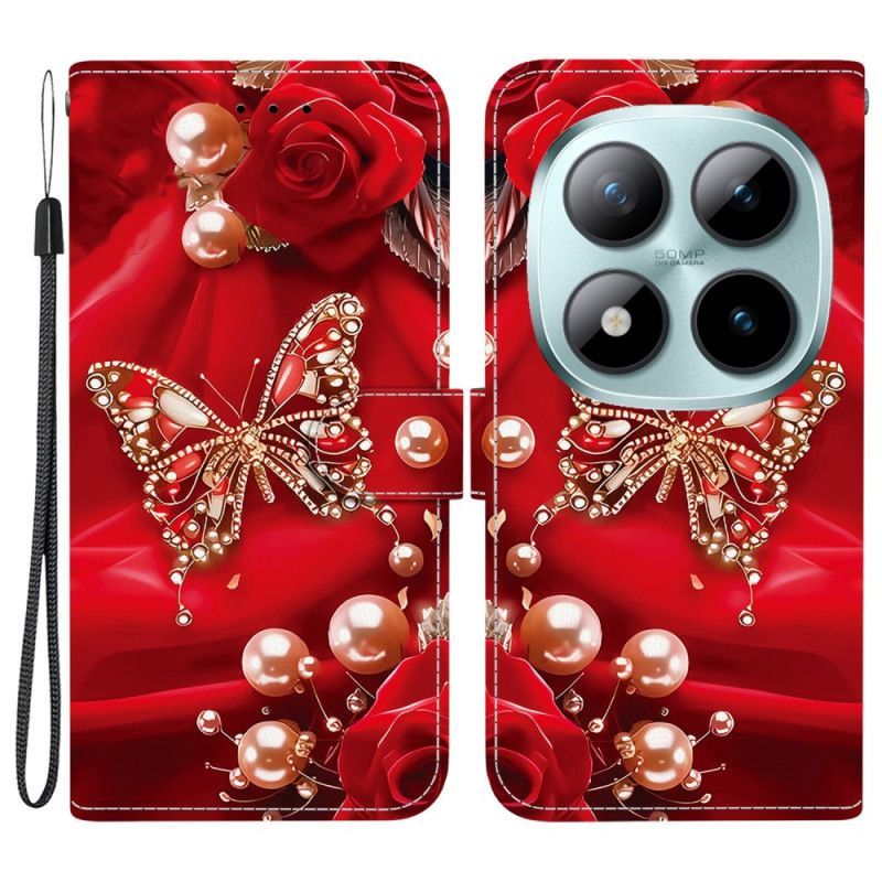 Housse Xiaomi Redmi Note 15 Pro 5G Papillon Rose Nacré