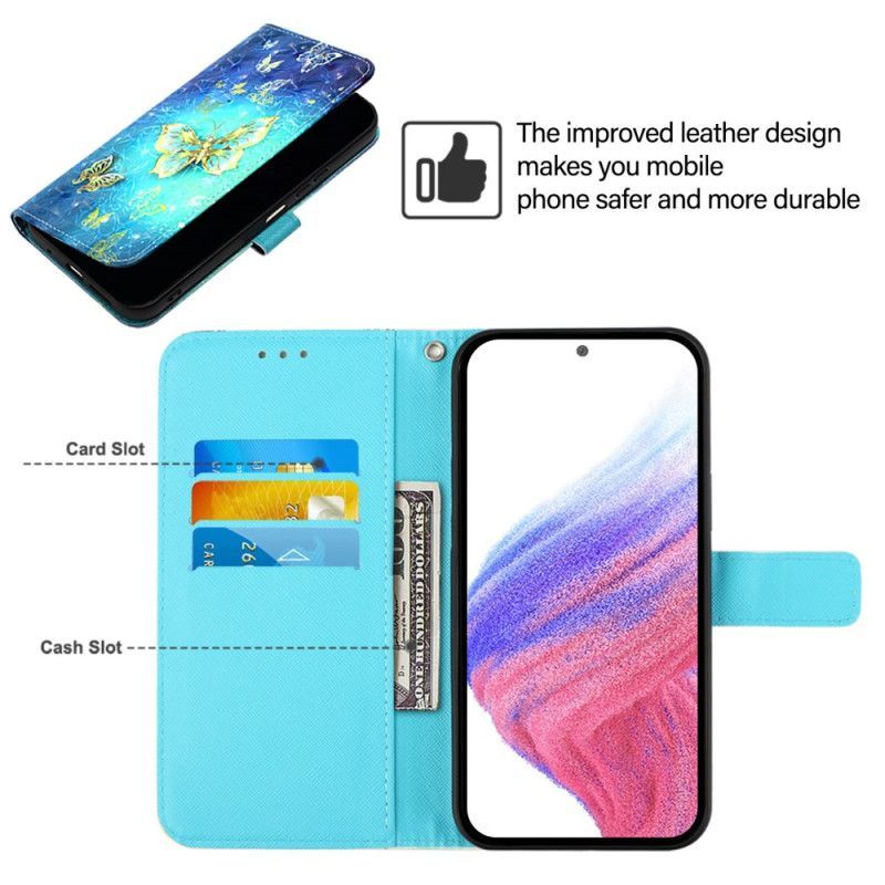 Housse Xiaomi Redmi Note 15 Pro 5G Papillons Dorés