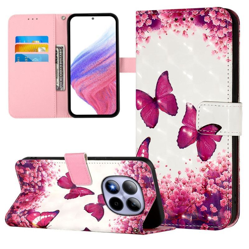 Housse Xiaomi Redmi Note 15 Pro 5G Papillons Roses