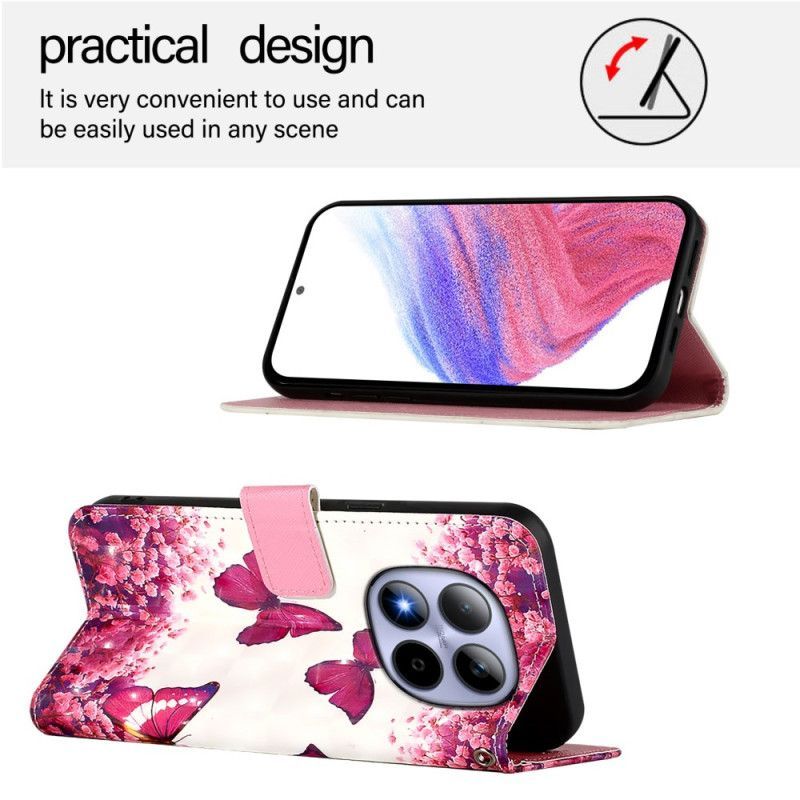 Housse Xiaomi Redmi Note 15 Pro 5G Papillons Roses