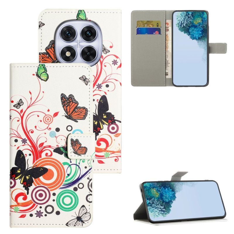 Housse Xiaomi Redmi Note 15 Pro 5G Papillons sur Fond Blanc