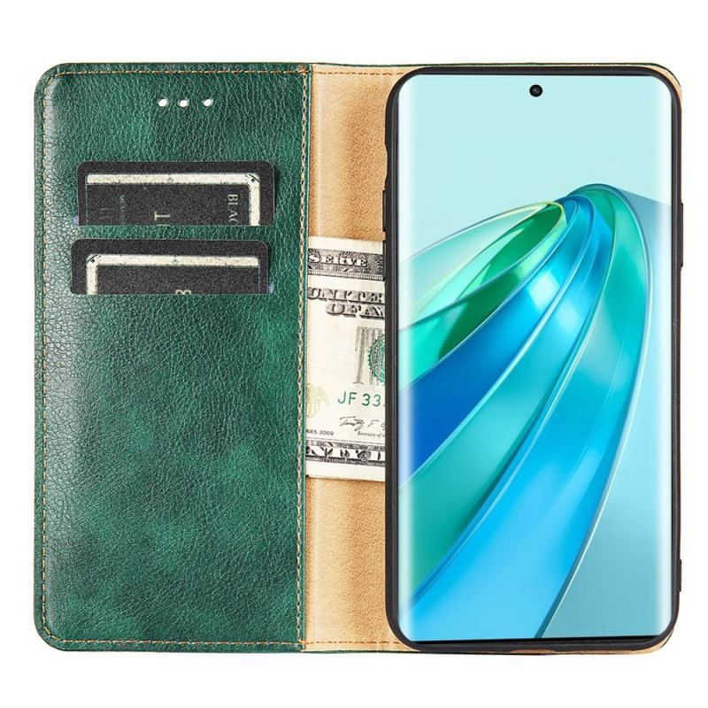 Flip Cover Honor Magic 5 Lite Simili Cuir Coutures