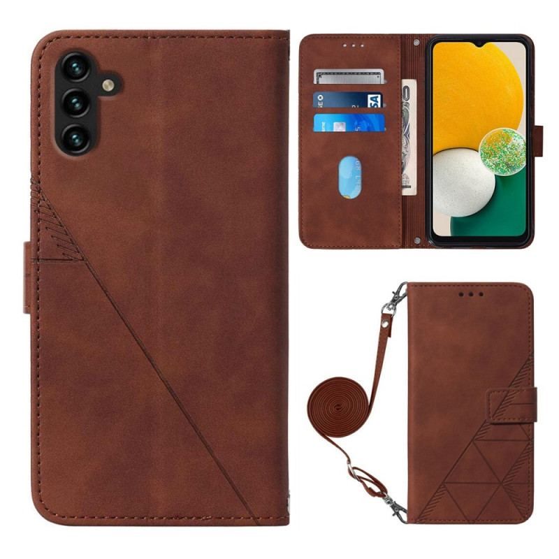 Housse Samsung Galaxy A14 5G / A14 Triangles avec Bandoulière
