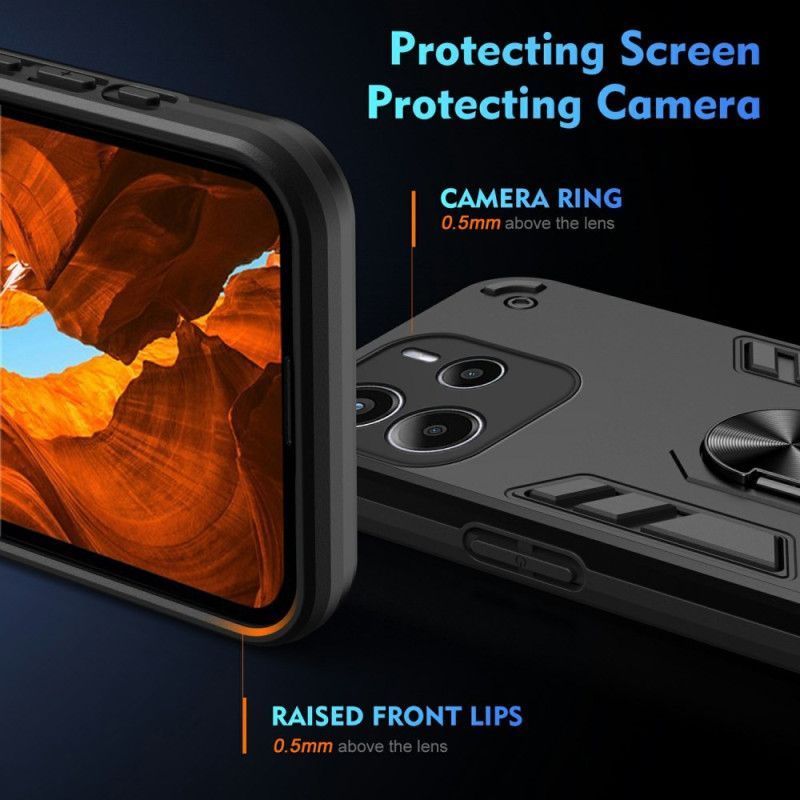 Coque Xiaomi Redmi Note 14 4G Hybride avec Anneau-Support
