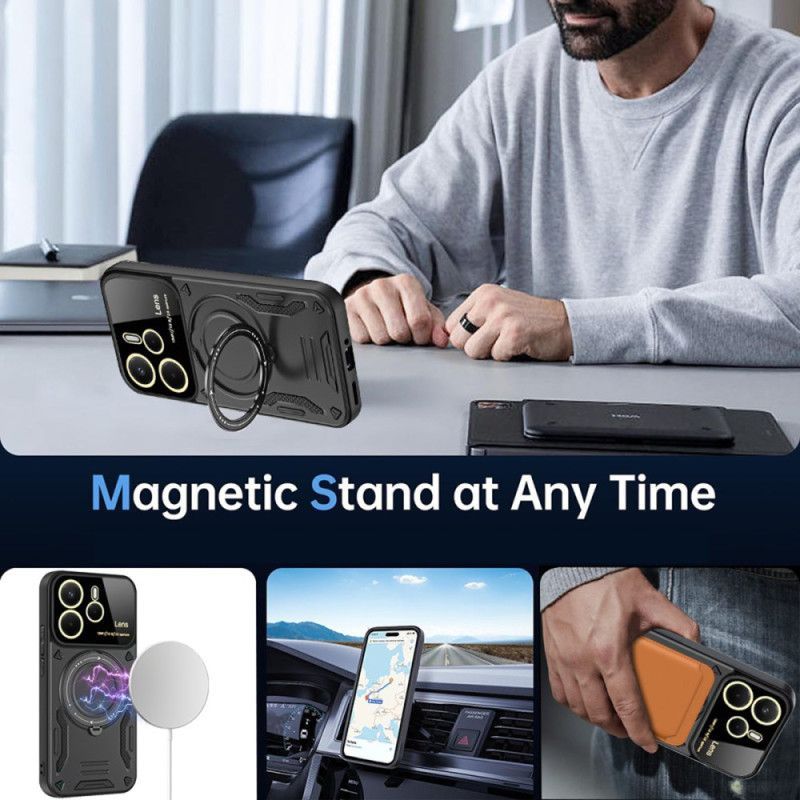 Coque Xiaomi Redmi Note 14 4G Support Rotatif Magnétique