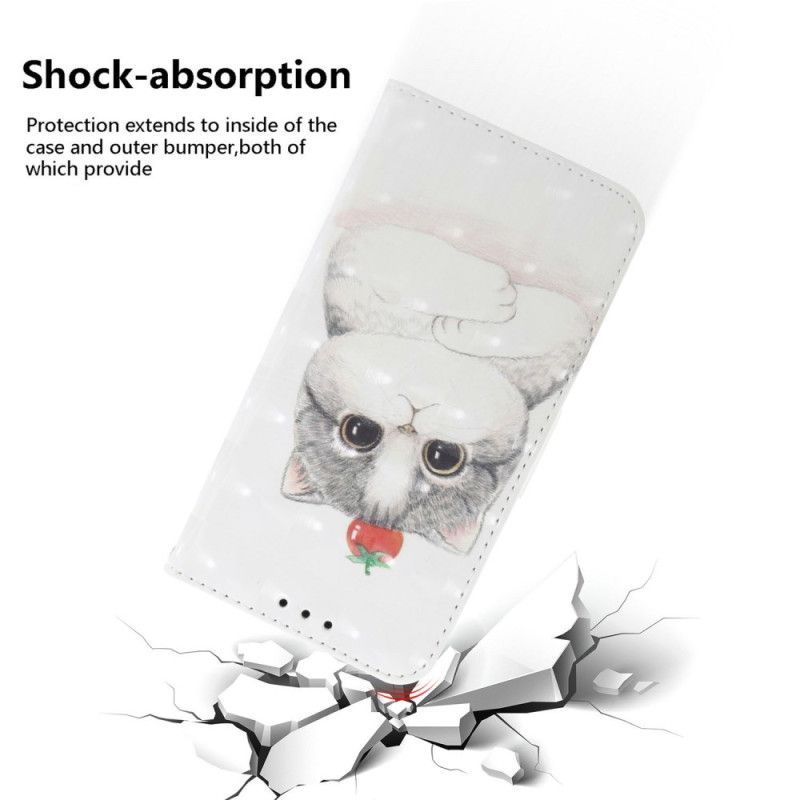 Housse Xiaomi Redmi Note 14 4G Chat et Fraise à Lanière