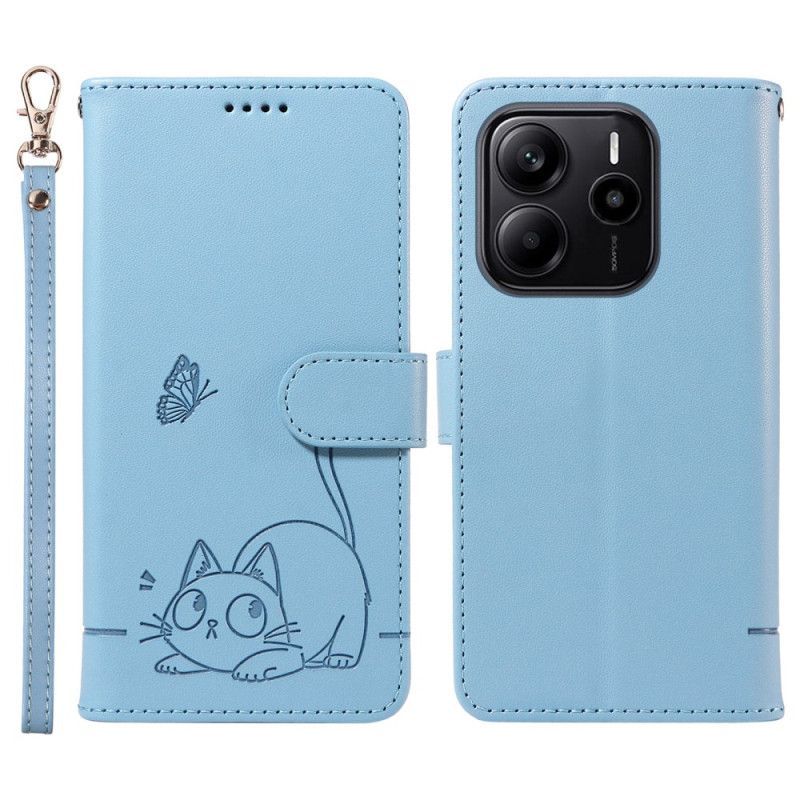 Housse Xiaomi Redmi Note 14 4G Chat Fun à Lanière