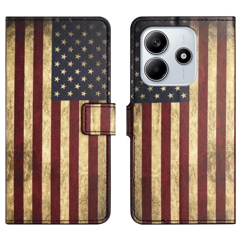 Housse Xiaomi Redmi Note 14 4G Drapeau Américain Vintage