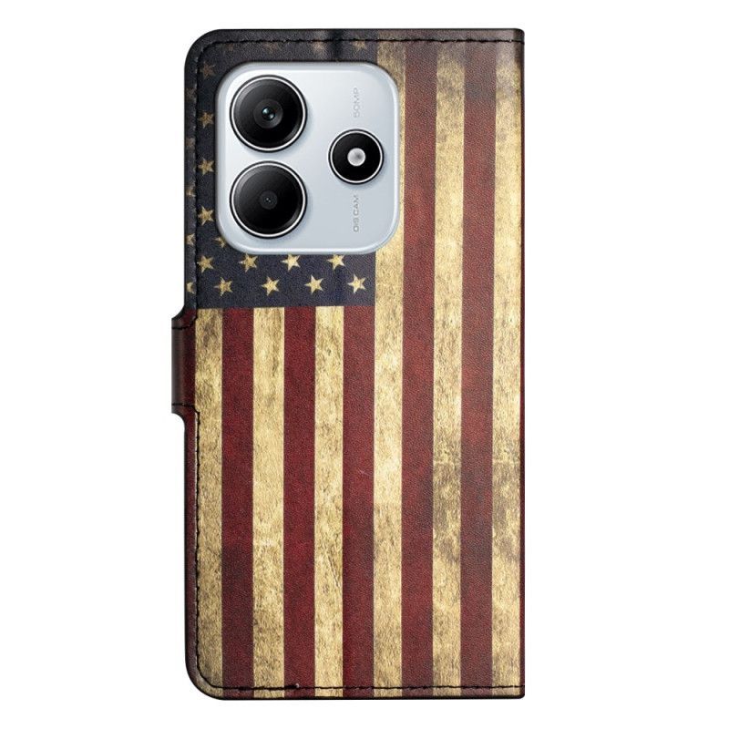 Housse Xiaomi Redmi Note 14 4G Drapeau Américain Vintage