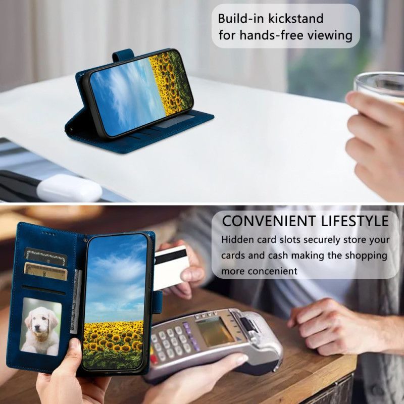 Housse Xiaomi Redmi Note 14 4G Effet Daim avec Lanière