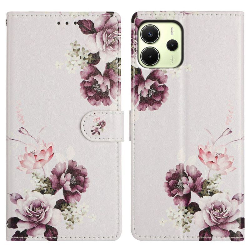 Housse Xiaomi Redmi Note 14 4G Fleurs Violettes