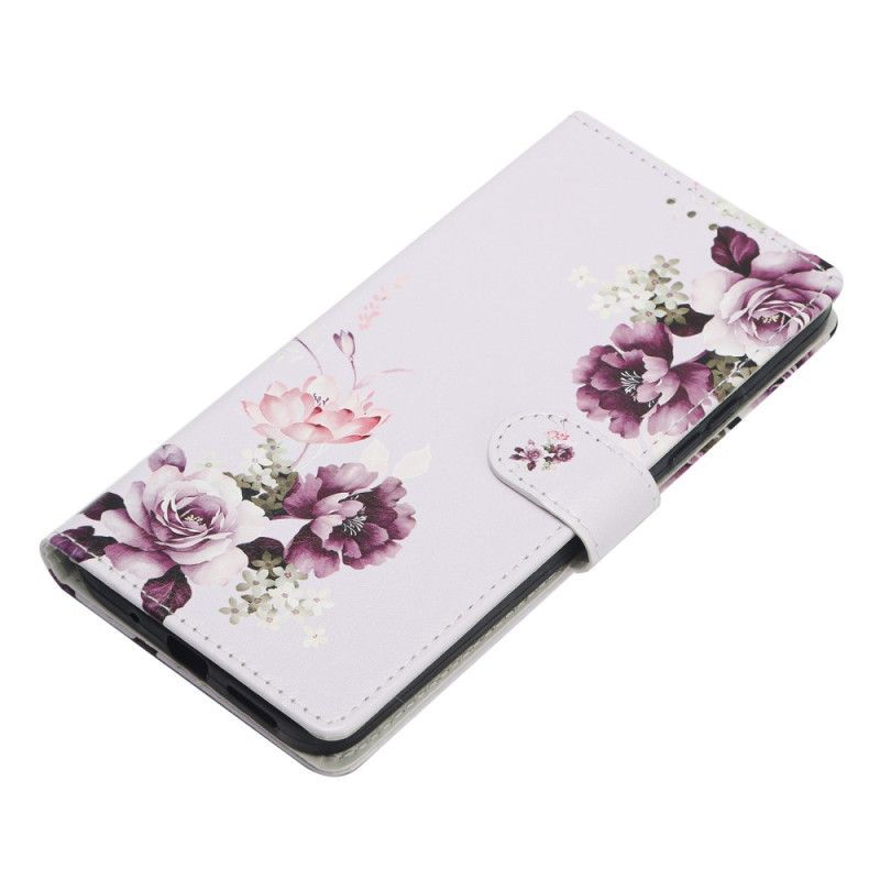 Housse Xiaomi Redmi Note 14 4G Fleurs Violettes