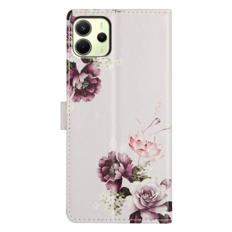 Housse Xiaomi Redmi Note 14 4G Fleurs Violettes