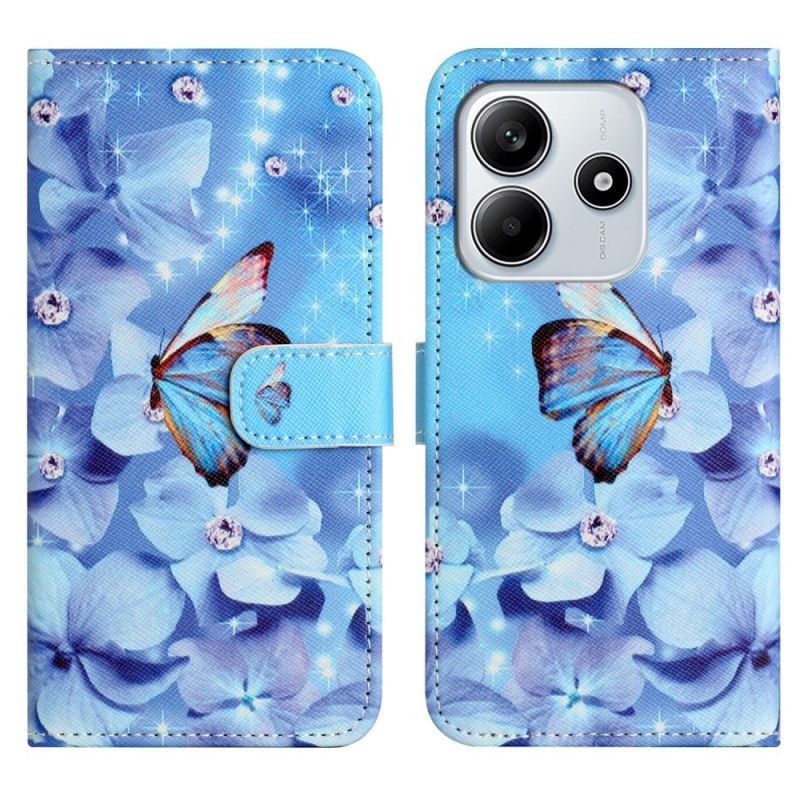 Housse Xiaomi Redmi Note 14 4G Papillons et Diamants