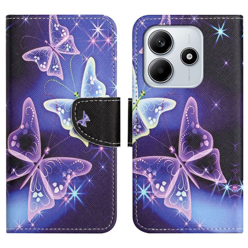 Housse Xiaomi Redmi Note 14 4G Papillons Étincelants