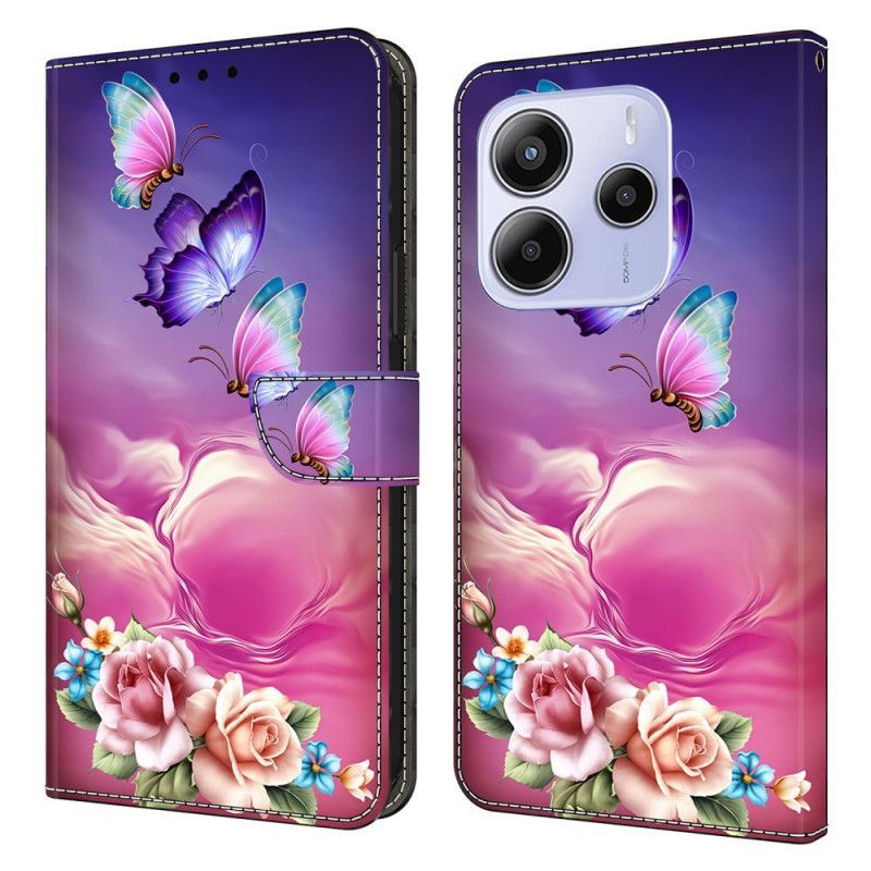Housse Xiaomi Redmi Note 14 4G Papillons Floraux