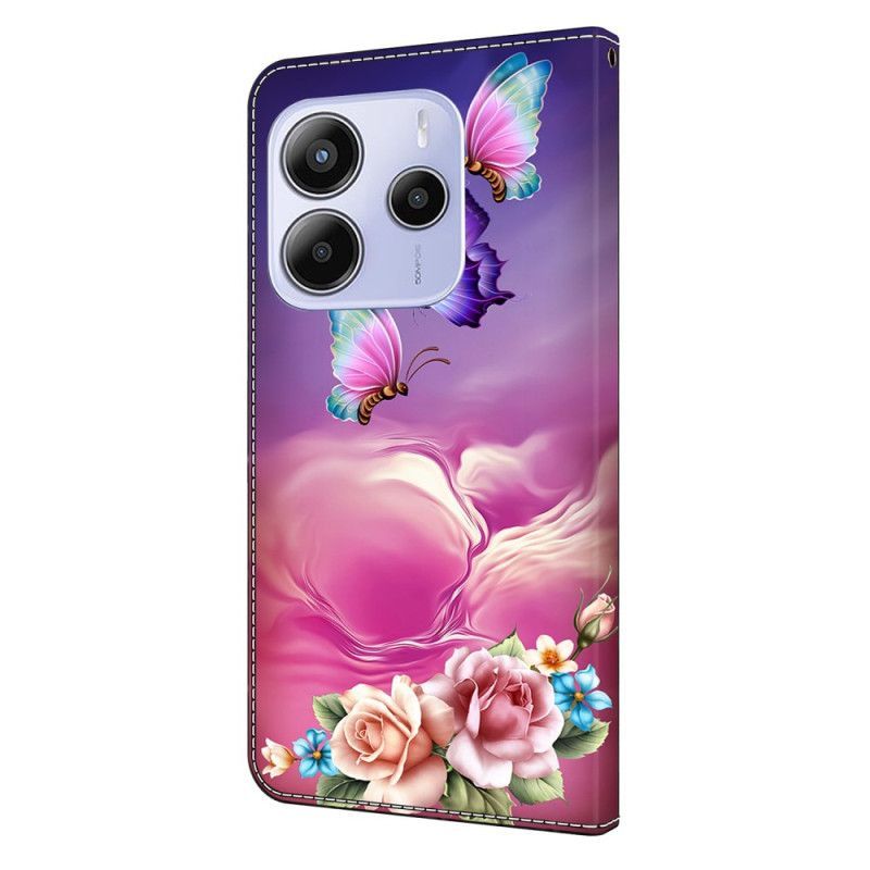 Housse Xiaomi Redmi Note 14 4G Papillons Floraux