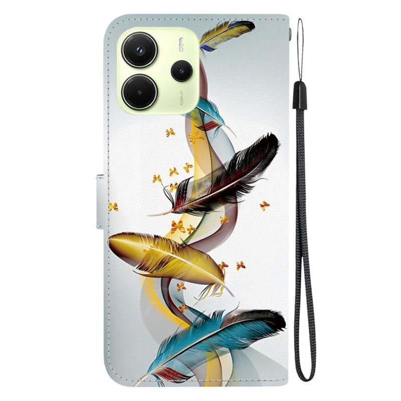 Housse Xiaomi Redmi Note 14 4G Plumes Colorées