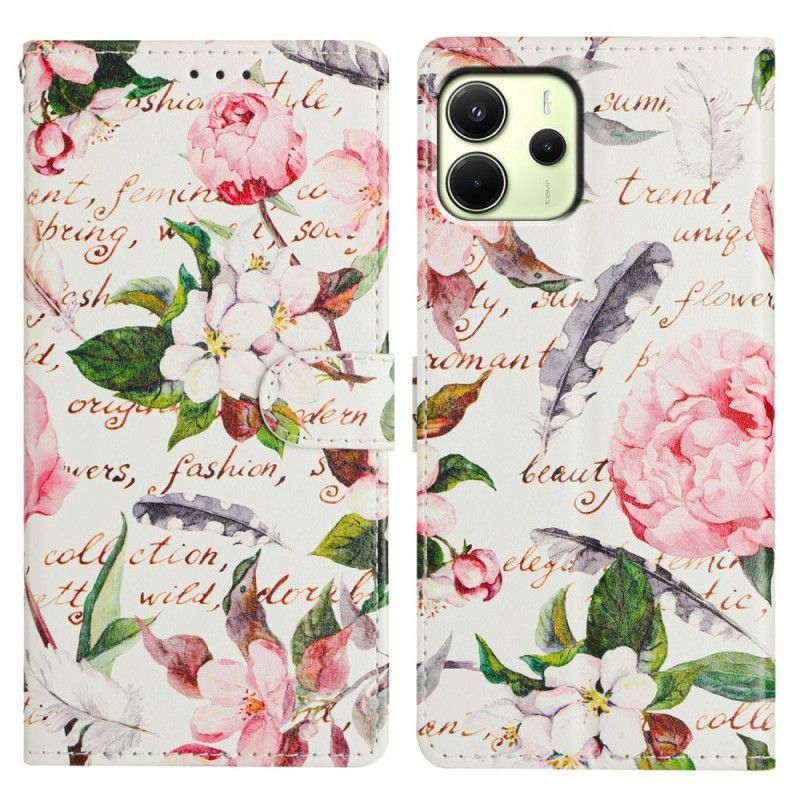 Housse Xiaomi Redmi Note 14 4G Poème Floral