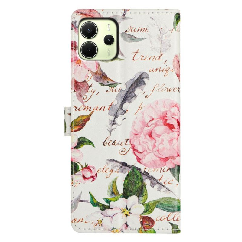 Housse Xiaomi Redmi Note 14 4G Poème Floral