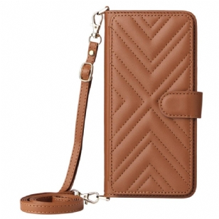 Housse Xiaomi Redmi Note 14 4G Portefeuille Premium avec Lanière et Bandoulière