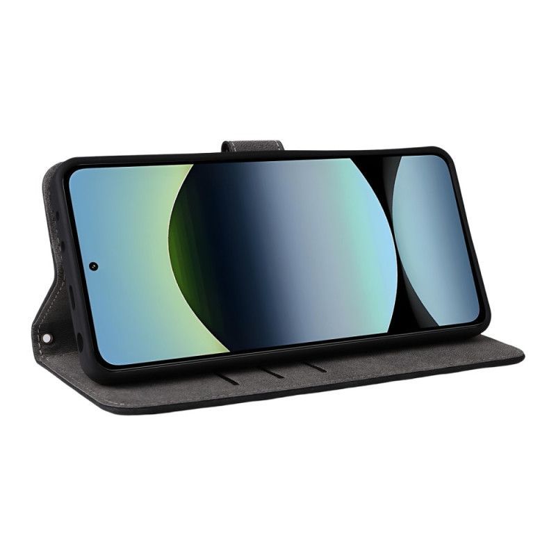 Housse Xiaomi Redmi Note 14 4G Protection RFID Effet Daim à Lanière