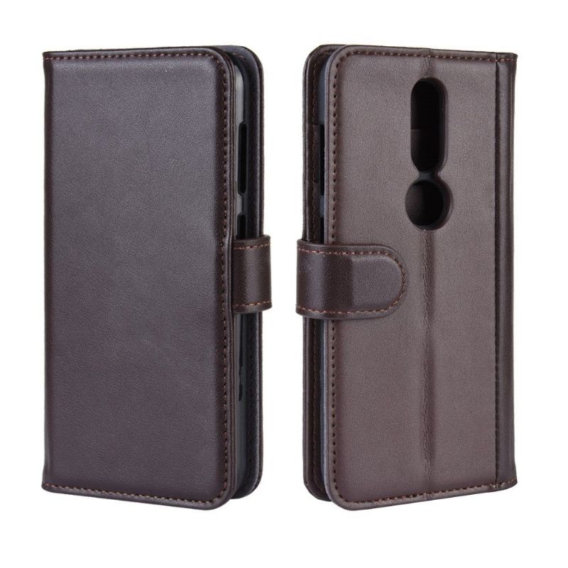 Nokia 4.2 - Étui portefeuille cuir premium - Marron