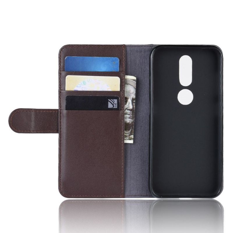 Nokia 4.2 - Étui portefeuille cuir premium - Marron