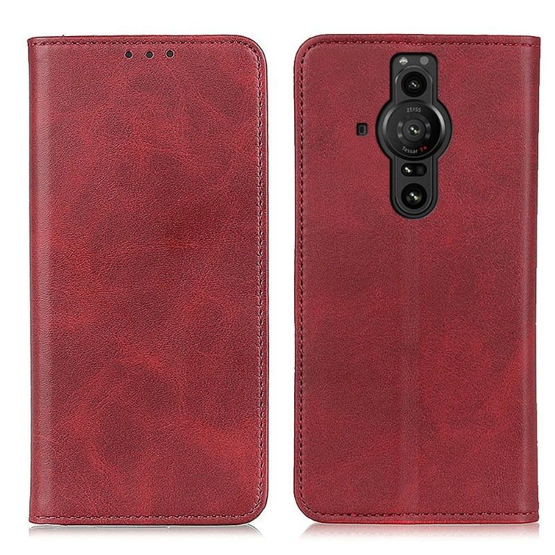 Housse Sony Xperia Pro-I Simone flip simili cuir vieilli