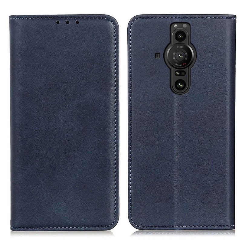 Housse Sony Xperia Pro-I Simone flip simili cuir vieilli