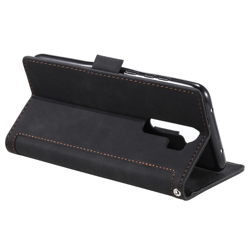Housse Xiaomi Redmi 9 Vintage Porte Cartes à Lanière