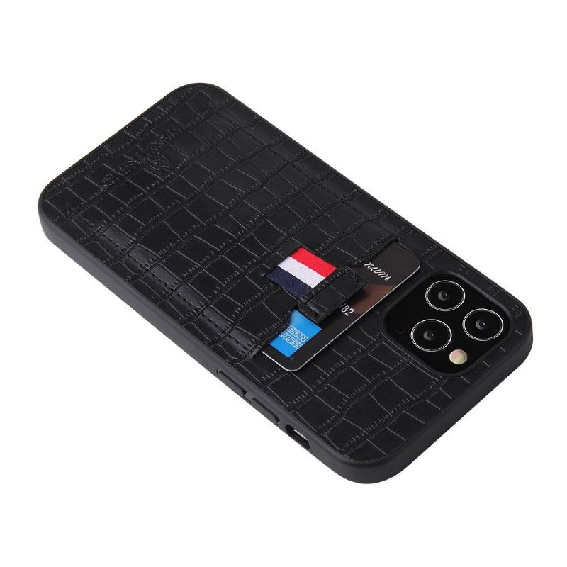 Coque iPhone 12 mini Aspect Croco Porte Carte