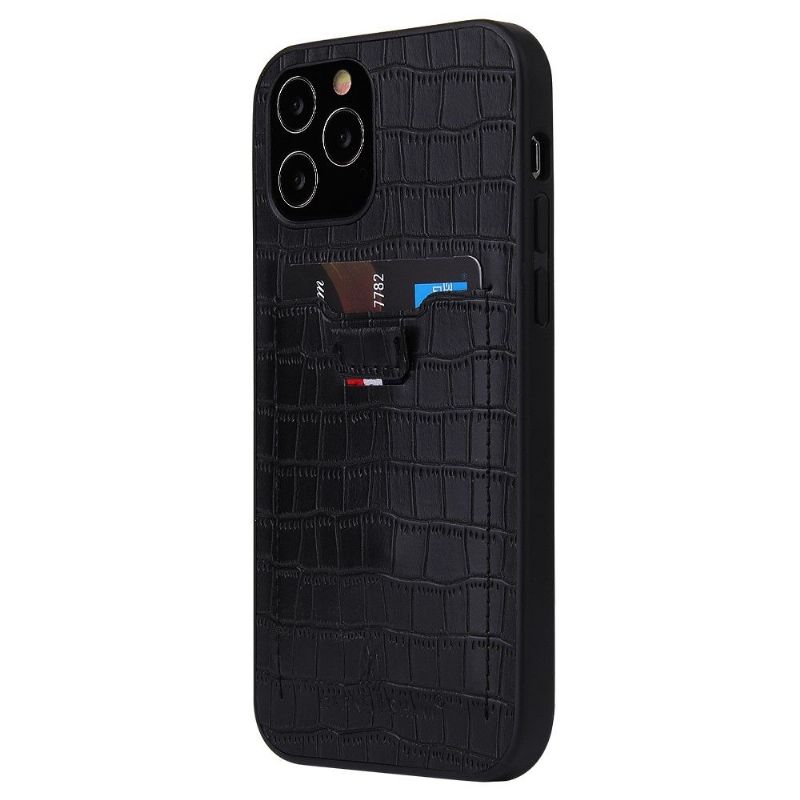 Coque iPhone 12 mini Aspect Croco Porte Carte