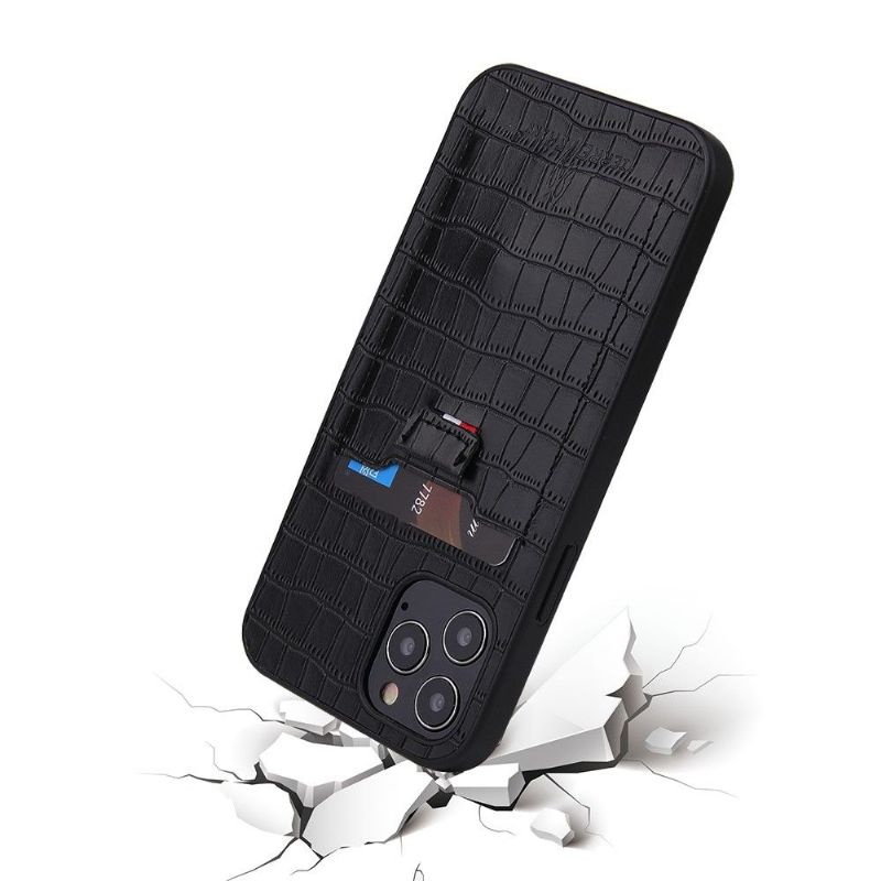 Coque iPhone 12 mini Aspect Croco Porte Carte