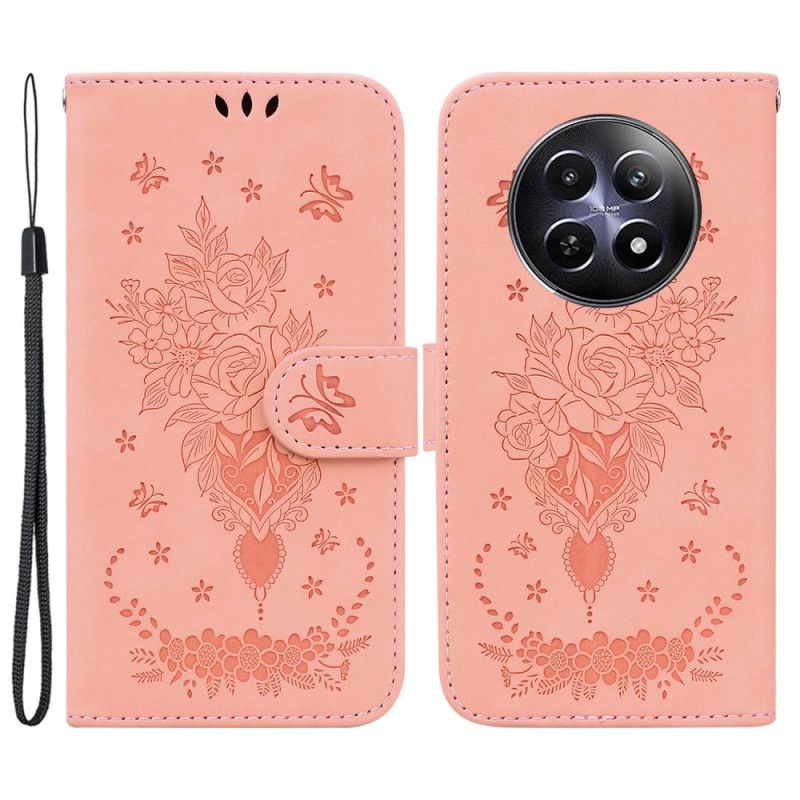 Housse Realme 12 5G / 12X 5G Roses à Lanière